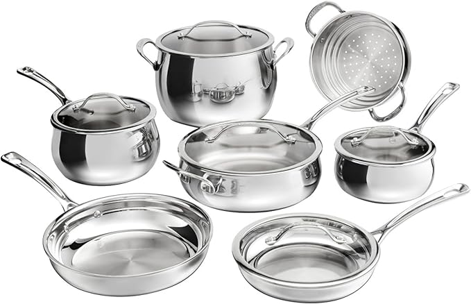Cuisinart 12-Piece PureClad™ Triple-Ply Stainless Steel Cookware Set PCT-12
