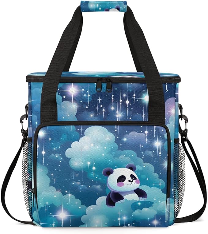 Panda on Cloud Coffee Maker Carrying Bag Star Portable Travel Storage Tote Bag Compatible with K-Mini or K-Mini Plus Single Serve Coffee Brewer Carrying Case with Multiple Pockets &amp Shoulder Str