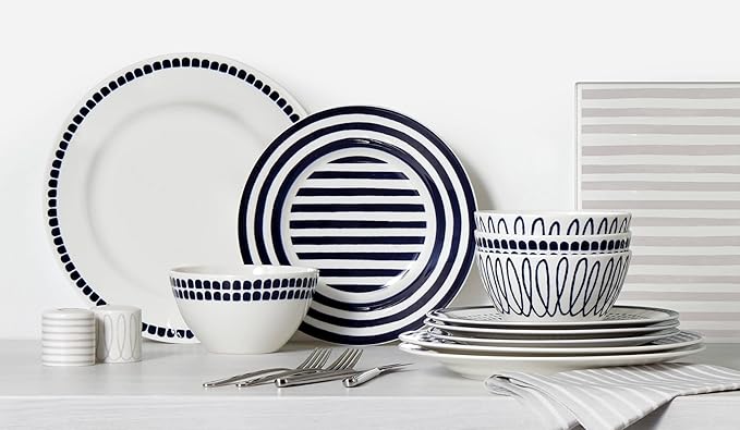 Kate Spade New York Charlotte Street North Accent Plate 1.05 LB Navy