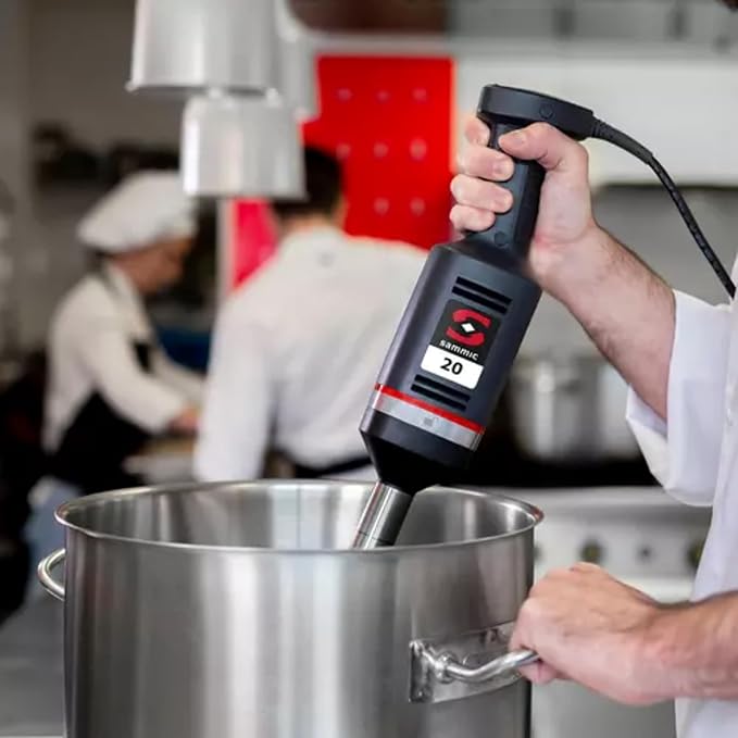 Sammic XM-22 Stick Immersion Blender Handheld Commercial Food Blender 16 Qt Capacity Variable Speed 1500–15000 RPM 11.4 Detachable Stainless Steel Arm Tri-Blade System 120V