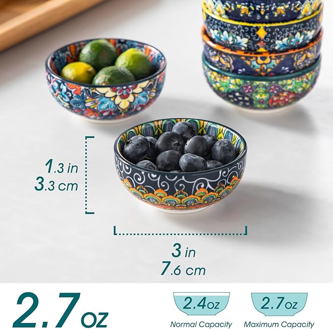 vancasso 12 Pieces Dinnerware Sets 2.7 Oz Dipping Bowls