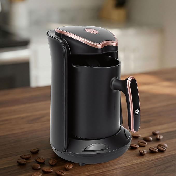 Turkish Coffee Maker Portable Automatic Coffee Pot with Consistent Hot for Home Office Travel Camping (US Plug 110V)
