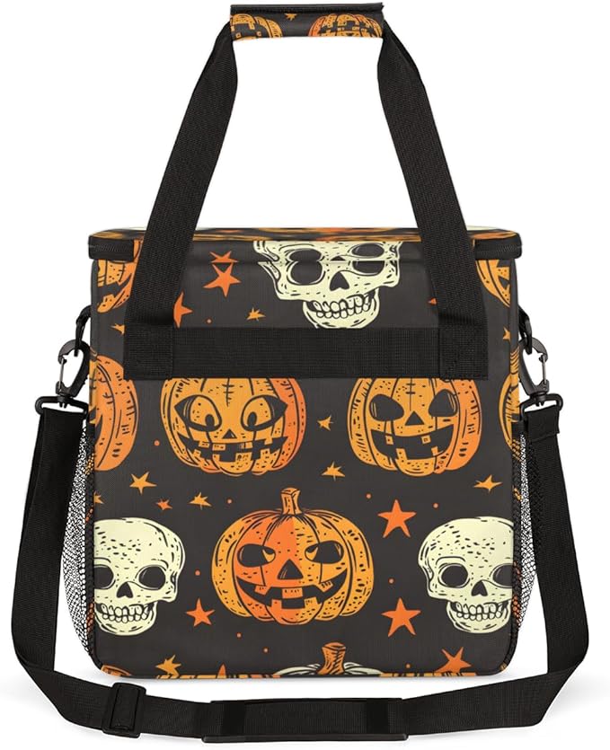 Retro Pumpkin Coffee Maker Carrying Bag Cartoon Pumpkin Travel Storage Bag Compatible with K-Mini or K-Mini Plus Single Serve Coffee Brewer Carrying Case with Multiple Pockets &amp Shoulder Strap