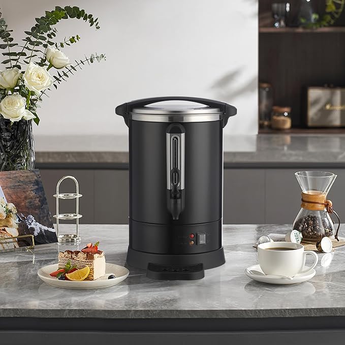 80 Cups Coffee Urn&ampHot Beverage Dispenser 12L/3.2 Gal Double Wall Commerical Coffee Maker Large Capacity Hot Coffee Dispenser for Buffet Catering Wedding Gathering Stainless Steel Hot Water Urn