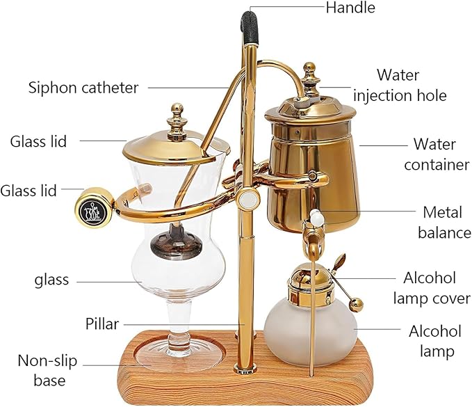 Belgian Belgium Balance Siphon Coffee Maker Luxury Royal Belgium Coffee Maker Coffee Siphon Brewer for Coffee