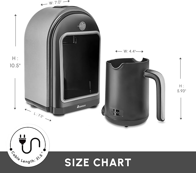KARACA Hatır Turkish Coffee Maker 5 Cups Electric Turkish Coffee Machine with Ember Mode Automatic Temperature Control Overflow Protection Audible &amp Visual Alerts Galaxy Grey
