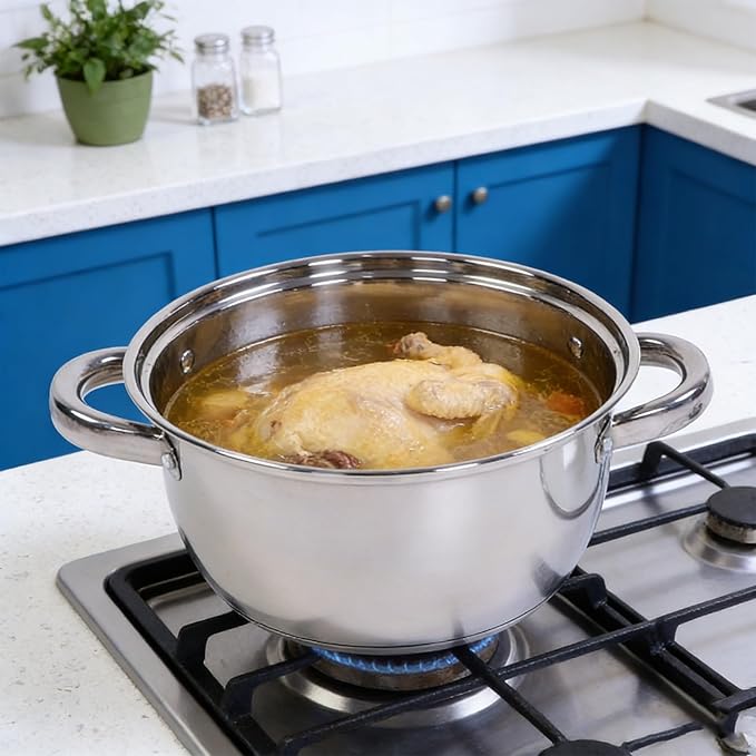 15PCS Stainless Steel Cookware Set Pots and Pans with Lids Shovel Spoons for Kitchen Cooking