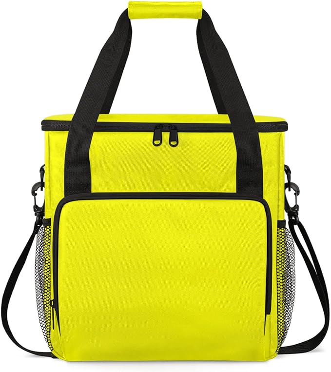 Light Yellow Coffee Maker Carrying Bag Waterproof Insulated Leakproof Cooler Bag Portable Storage Tote Bag Organizer With Shoulder Strap