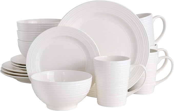 Gibson - 102504.16RM Gibson Home Amelia Court 16 Piece Dinnerware Set White