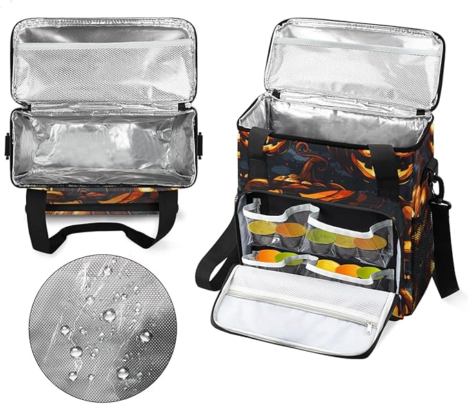 Abstract Pumpkin Coffee Maker Carrying Bag Magical Pumpkin Travel Storage Bag Compatible with K-Mini or K-Mini Plus Single Serve Coffee Brewer Carrying Case with Multiple Pockets &amp Shoulder Stra
