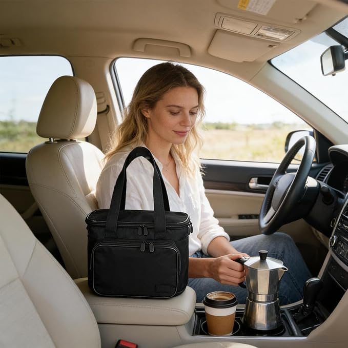 Coffee Maker Carry BagPortable Tote with Handles - Single Serve Portable Storage Bag | for Home Workplace Outdoor Camping Road Trip Hotel Vacation