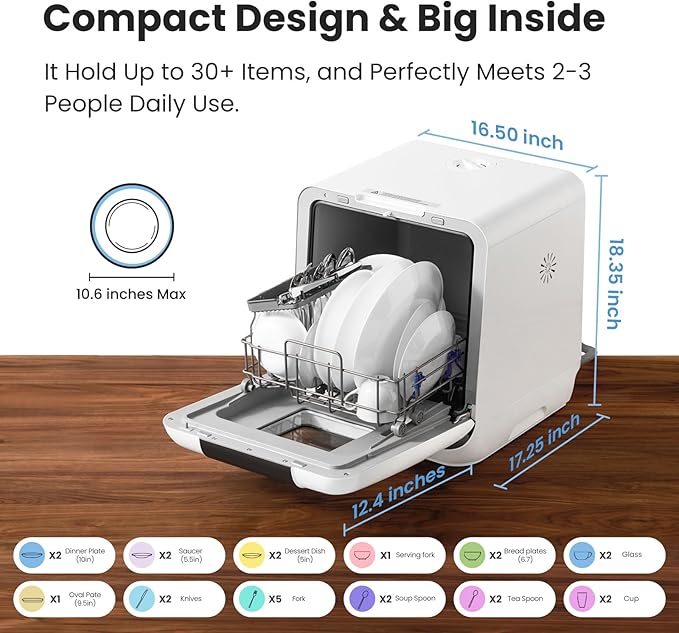 COMFEE' Countertop Dishwasher Bundle with Zojirushi 5-1/2-Cup Neuro Fuzzy Rice Cooker White