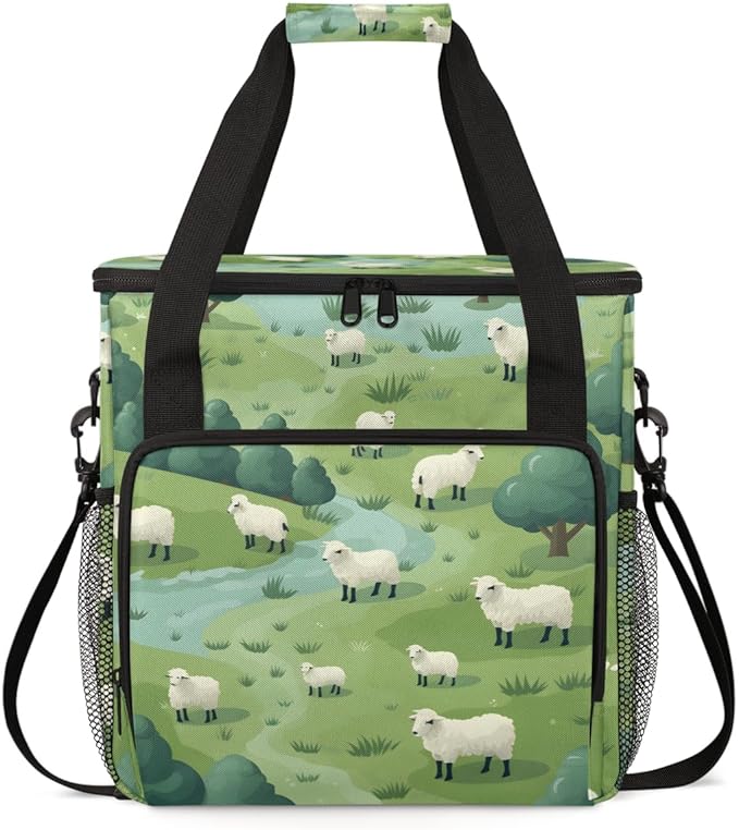 Cute Sheep Coffee Maker Carrying Bag Steppe Tree Travel Storage Bag Compatible with K-Mini or K-Mini Plus Single Serve Coffee Brewer Carrying Case with Multiple Pockets &amp Shoulder Strap