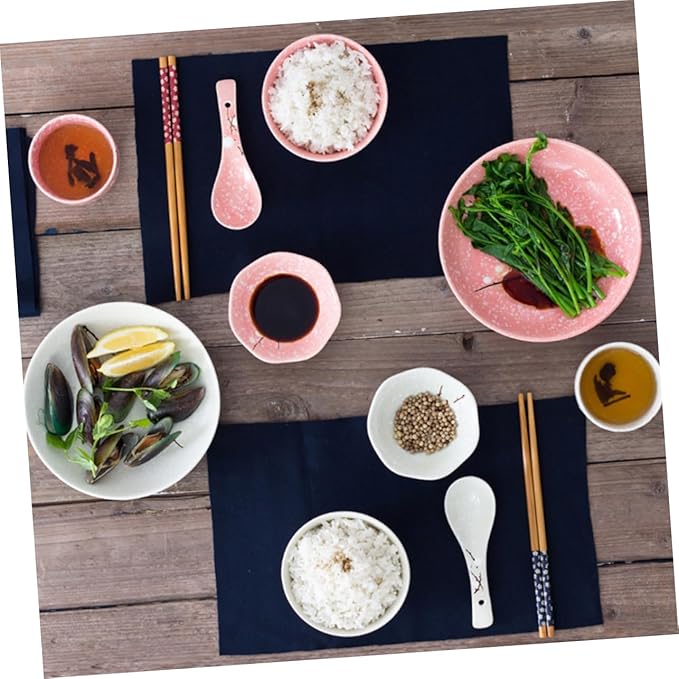 Happyyami 12-Piece Japanese Ceramic Dinnerware Set Home Tableware Creative Cutlery Kit Pink Dishwasher Safe for Single Users for Everyday Use