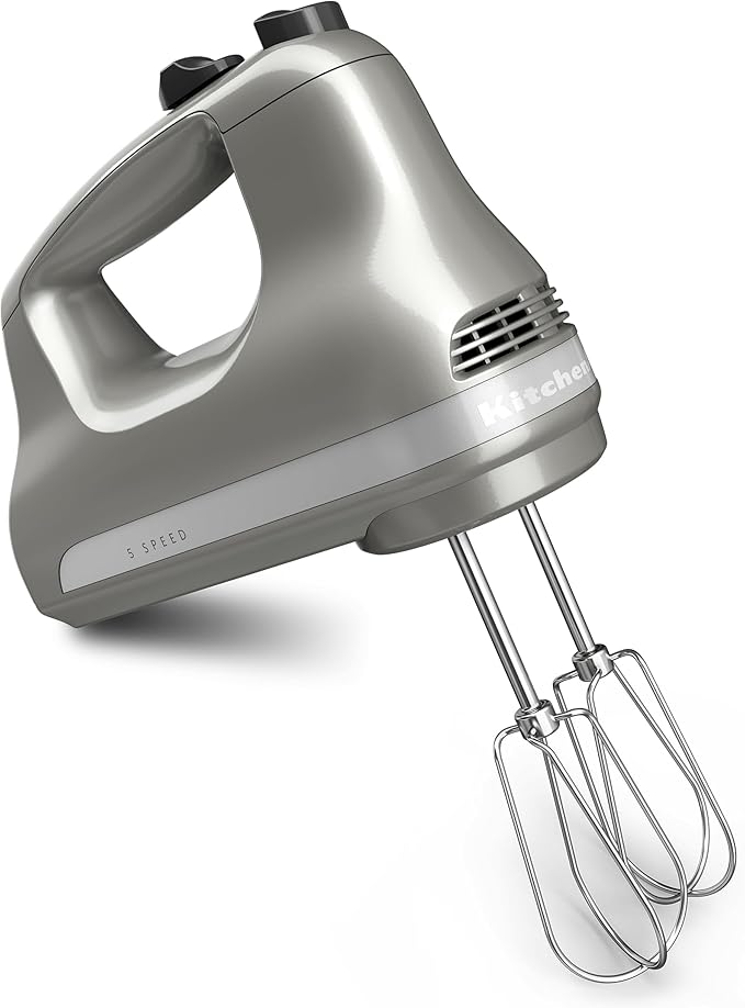 KitchenAid 4-Slice Toaster and 5-Speed Hand Mixer Bundle - KMT4115 and KHM512 Contour Silver
