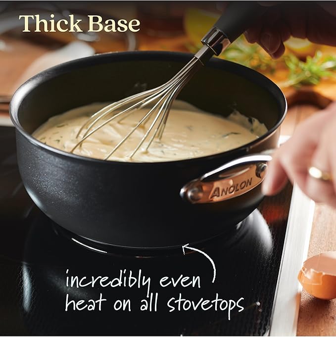 Anolon X - SearTech Nonstick Saucier Induction Cooktop Compatible (2.4L/2.5qt)