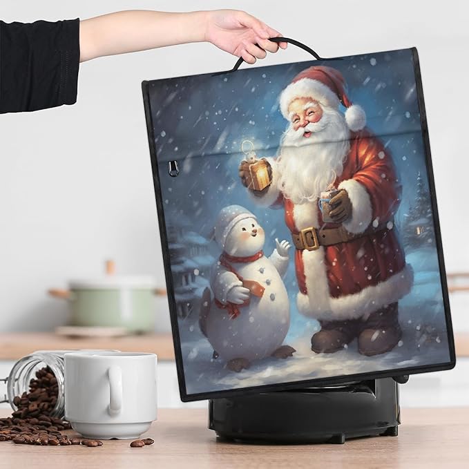 cfpolar Kitchen Aid Mixer Cover Compatible with 6-8 Quarts Snowman Santa Claus Christmas Stand Mixer Cover Kitchen Aid Mixers Accessories Appliance Organizer Bag Dust Covers with Zipper Pocket