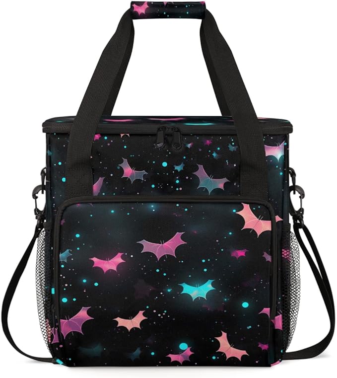 Gothic Bat Coffee Maker Carrying Bag Magical Bat Travel Storage Bag Compatible with K-Mini or K-Mini Plus Single Serve Coffee Brewer Carrying Case with Multiple Pockets &amp Shoulder Strap