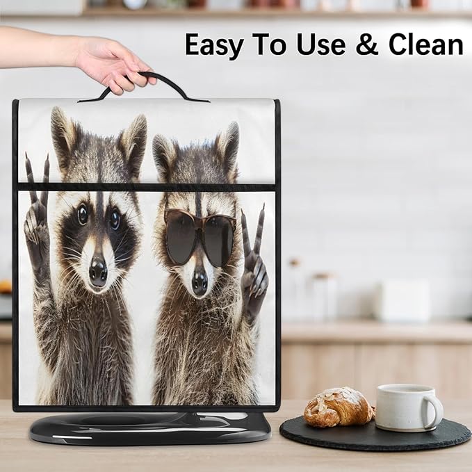 cfpolar Kitchen Aid Mixer Cover Compatible with 6-8 Quarts Animal Cute Raccoon Stand Mixer Cover Kitchen Aid Mixers Accessories Appliance Organizer Bag Dust Covers with Zipper Pocket