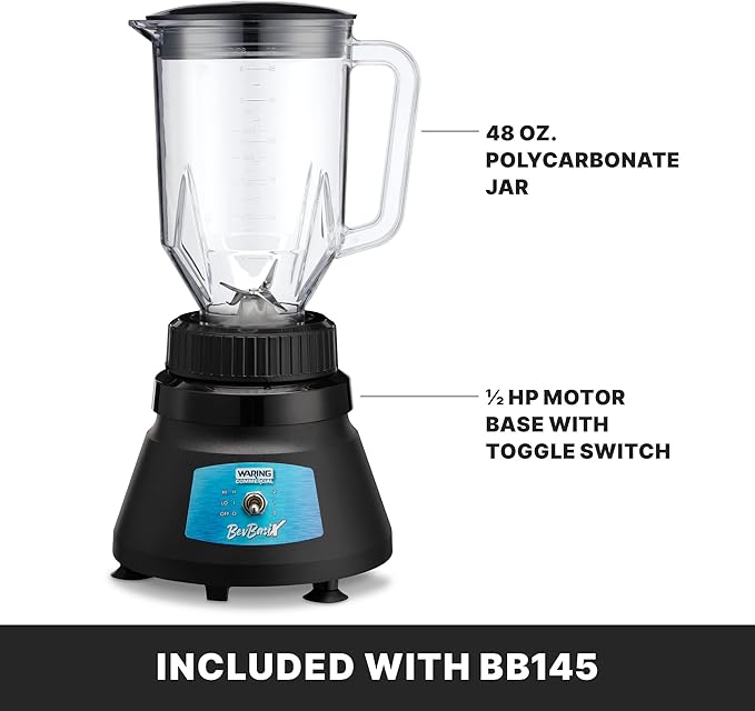Waring Commercial 1/2 HP Bar Blender 2-Speed with 48 oz. Copolyester Container