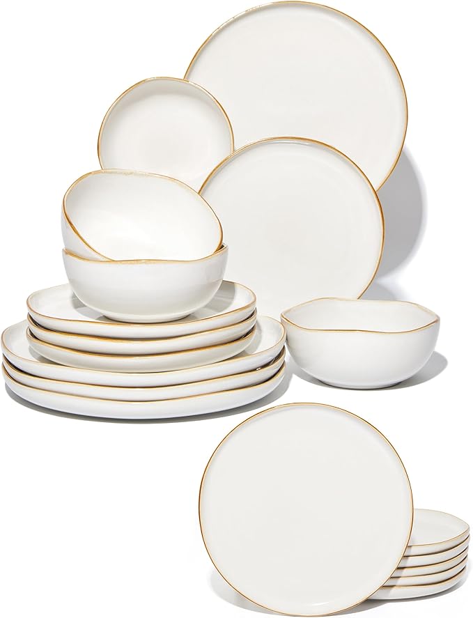 18 piece Stoneware Dinnerware Sets White