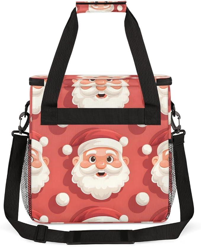 Cute Santa Claus Coffee Maker Carrying Bag Fantastic Santa Claus Travel Storage Bag Compatible with K-Mini or K-Mini Plus Single Serve Coffee Brewer Carrying Case with Pockets &amp Shoulder Strap
