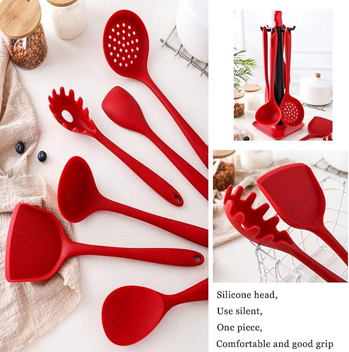 Silicone Cookware Set Kitchen Cooking Seven-piece High Temperature Resistant Non-stick Cookware Silicone Cookware ~ The Best Gift for The Kitchen