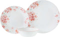 Corelle Adoria Chip and Break Resistant Dinner Set for 4 Person Pink 12-Piece