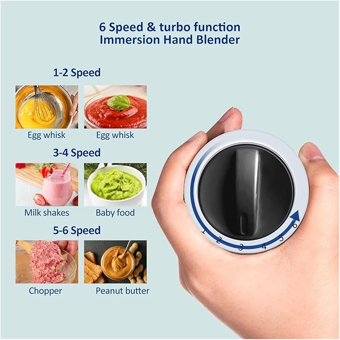 Fit for 5-in-1 Immersion Hand Blender Mixer with Grinder Chopper Whisk and Smoothie Cup