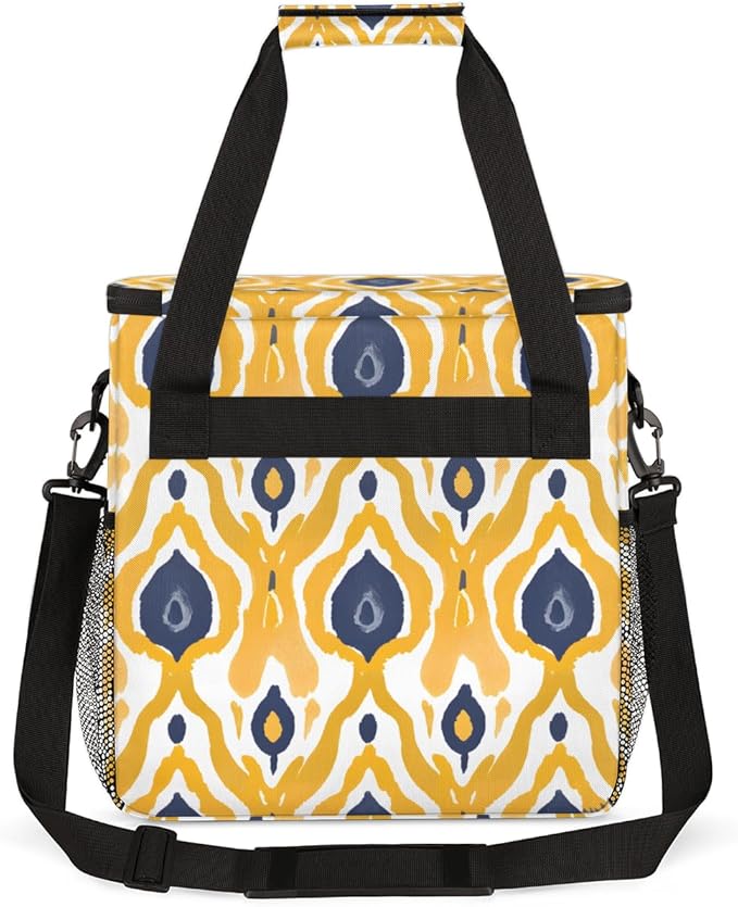 Ethnic Aztec Coffee Maker Carrying Bag Polynesian Pattern Travel Storage Bag Compatible with K-Mini or K-Mini Plus Single Serve Coffee Brewer Carrying Case with Multiple Pockets &amp Shoulder Strap