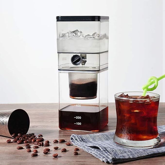 Coffee Dripper Pot Ice Cold Brew 400ML Mini Ice Drip Coffee Filter Portable Reusable Glass Percolators Espresso Coffee Maker Household Tools