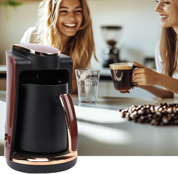 Turkish Coffee Maker Electric 550W 250ML Greek Machine with Single Cup for Slow Brewing Authentic Coffee at Home