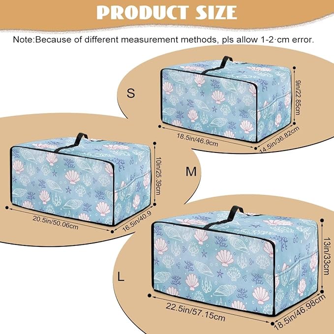 Toaster Oven Cover Faux Linen Polyester Appliances Dust Cover for Convection Toaster Oven Air Fryer with Top Handle Side Pockets Shell Print