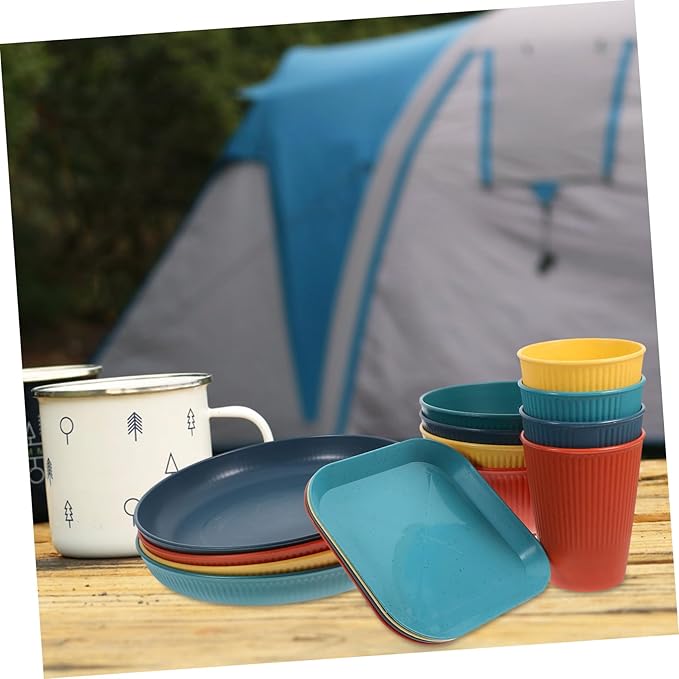 1set Unbreakable Dinnerware Set Plates Bowls and Cups for Outdoor Gatherings Camping and Parties Lightweight Stylish and Shatterproof Tableware