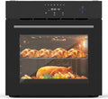 24 Electric Built-in Wall Oven - Single Design with 8 Cooking Modes 108 Smart Menus 2.5 Cu.ft Convection Stainless Steel Touch Control Timer Safety Lock 3000W 240V Black