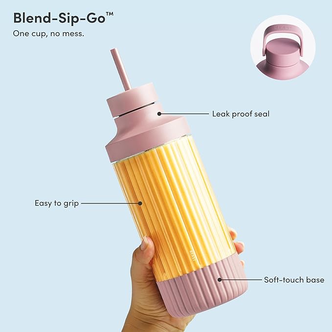 Beast Mighty 850 Plus | Premium Compact Personal Blender | Smoothies Shakes Dressings Sauces | Blends Ice and Frozen Fruit | New XL Vessel | Extra Vessels Lids and Straws | 850W (Lilac)