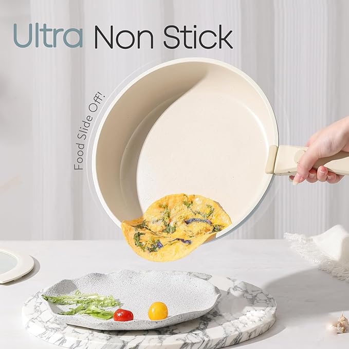 Cookware Set Ceramic Cookware Set Removable Handle 2026 New 11 Piece Nonstick Detachable Handle Cookwares Non Stick Cookwares Sets for Kitchen (Brown11pcs)