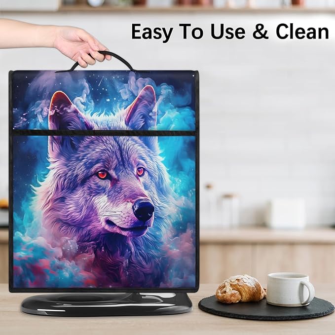 cfpolar Kitchen Aid Mixer Cover Compatible with 6-8 Quarts Animal Cute Wolf Stand Mixer Cover Kitchen Aid Mixers Accessories Appliance Organizer Bag Dust Covers with Zipper Pocket