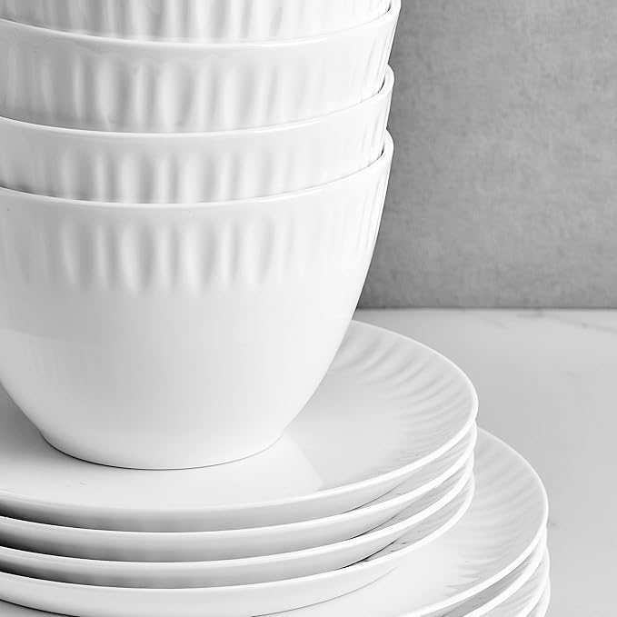 Mikasa Franklyn Bone China Chip Resistant 12 Piece Dinnerware Set Service for 4