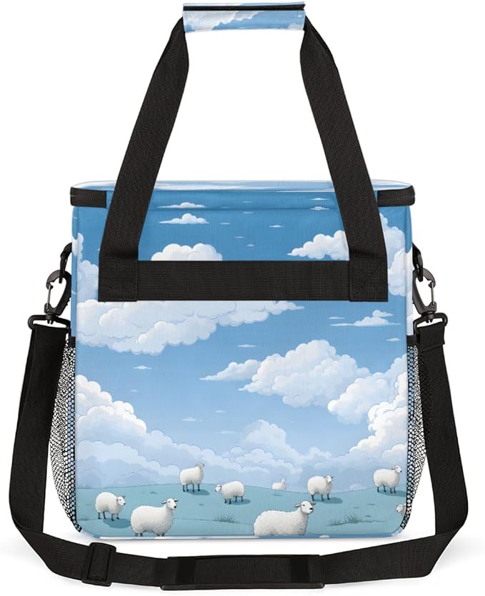 Sheep Steppe Coffee Maker Carrying Bag Blue Sky Cloud Travel Storage Bag Compatible with K-Mini or K-Mini Plus Single Serve Coffee Brewer Carrying Case with Multiple Pockets &amp Shoulder Strap