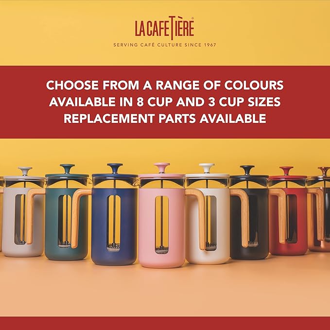 La Cafetière Pisa Stainless Steel Cafetière Eight Cup Red Gift Boxed
