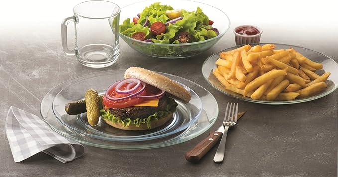 Duralex - Clear Glass 24pc Dinnerware Set Service for 6