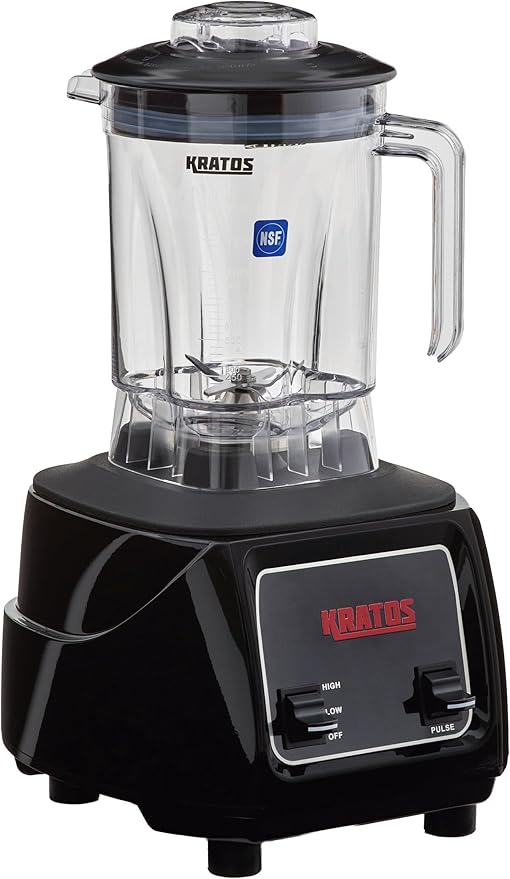 Kratos Commercial 3.5 HP Blender with Toggle Controls Pulse Feature 48 Oz. Jar 120V 1800W 5-15P Plug Black Countertop Professional Blender (29B-004)