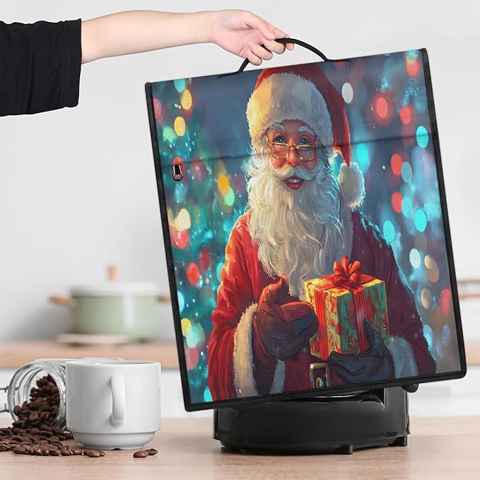 cfpolar Kitchen Aid Mixer Cover Compatible with 6-8 Quarts Santa Claus Christmas Hat Stand Mixer Cover Kitchen Aid Mixers Accessories Appliance Organizer Bag Dust Covers with Zipper Pocket