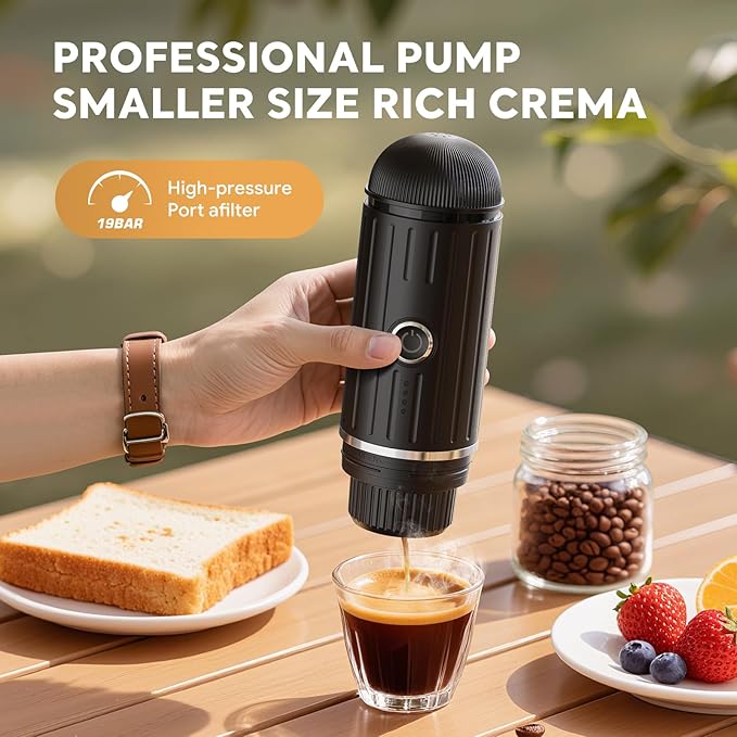 Portable Electric Espresso Coffee Maker for Ground Coffee &amp NS Capsule Fast Self-Heating Technology‌ with USB-C Perfect for RV Hiking Camping Office &amp On-the-Go Lifestyles Christmas Gift f