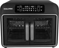 Kalorik Air Fryer Convection Oven Designer Series 26-Quart with Dual Speed Fan Easy Pull French Doors and 14 Smart Cooking Presets Includes 5 Cooking Accessories 1700-Watts Black