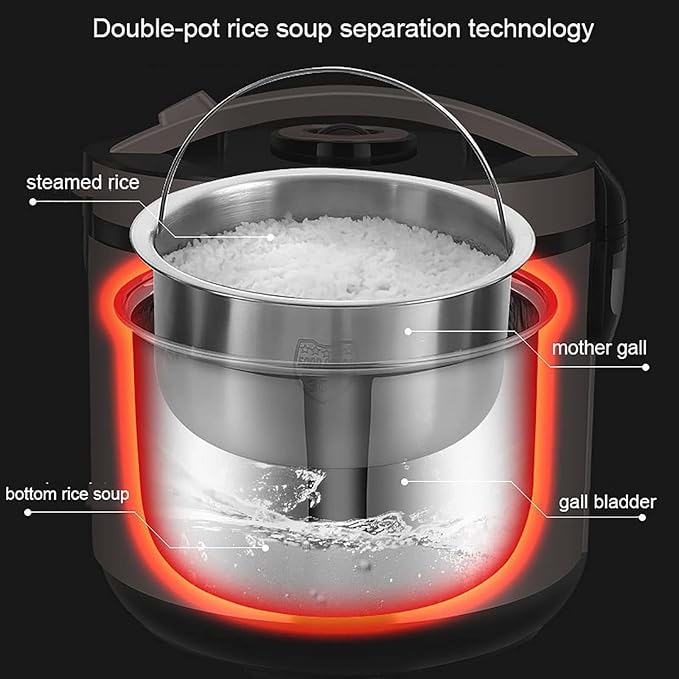 Low-Sugar Rice Cooker (3/5L) Household 304 Stainless Steel Inner 24H Reservation Rice Soup Separation Rice Cooker for 2-7 People