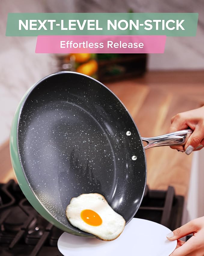 Nuwave Lux 13-Piece Premium Cookware Collection Healthy G10 Duralon Blue Ceramic Nonstick Ultra Durable PFAS-Free Lightweight &amp Works on All Cooktops