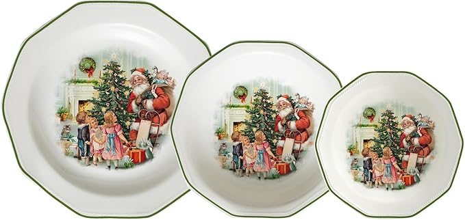 H&amph Christmas Cheer 18-Piece Dinner Set