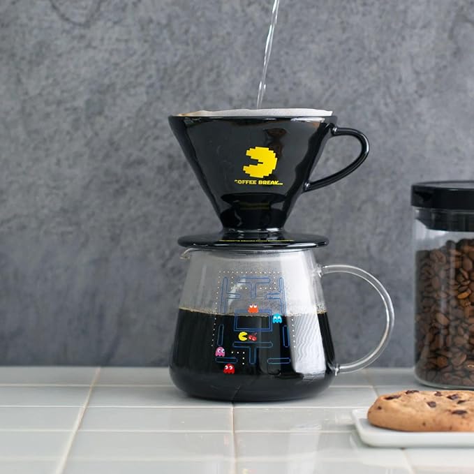 HARIO V60 Ceramic Dripper Set with PAC-MAN